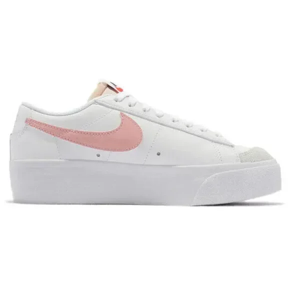 Nike Blazer Low Platform DJ0292-103 Women's White/Pink Glaze Skate Shoes JC725 - Picture 2 of 9